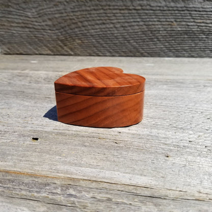 Handmade Wood Box with Redwood Heart Ring Box California Redwood #266