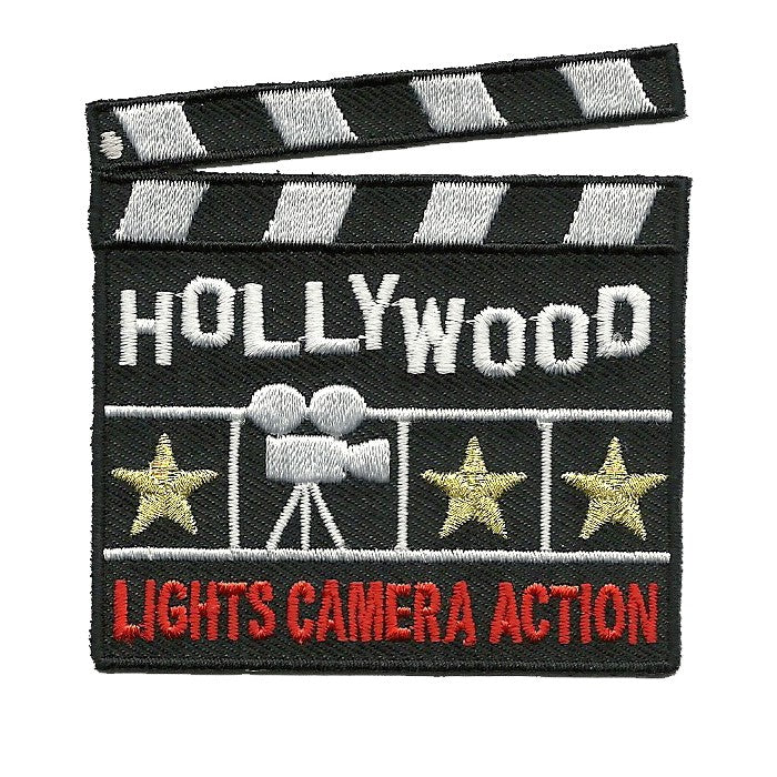 Hollywood Patch - Iron On California Souvenir - Movie Clapper Badge Emblem