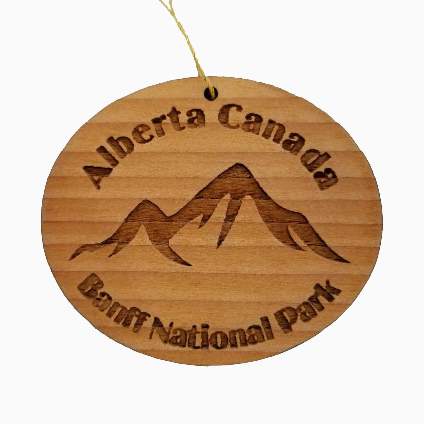 Banff National Park Ornament Handmade Wood Ornament Alberta Canada Souvenir Mountain Ski Resort Skiing Skier Resort