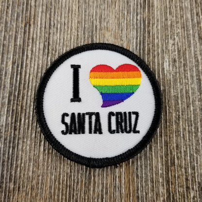 Santa Cruz Iron On Patch - I Heart Santa Cruz - California Souvenir Badge Emblem