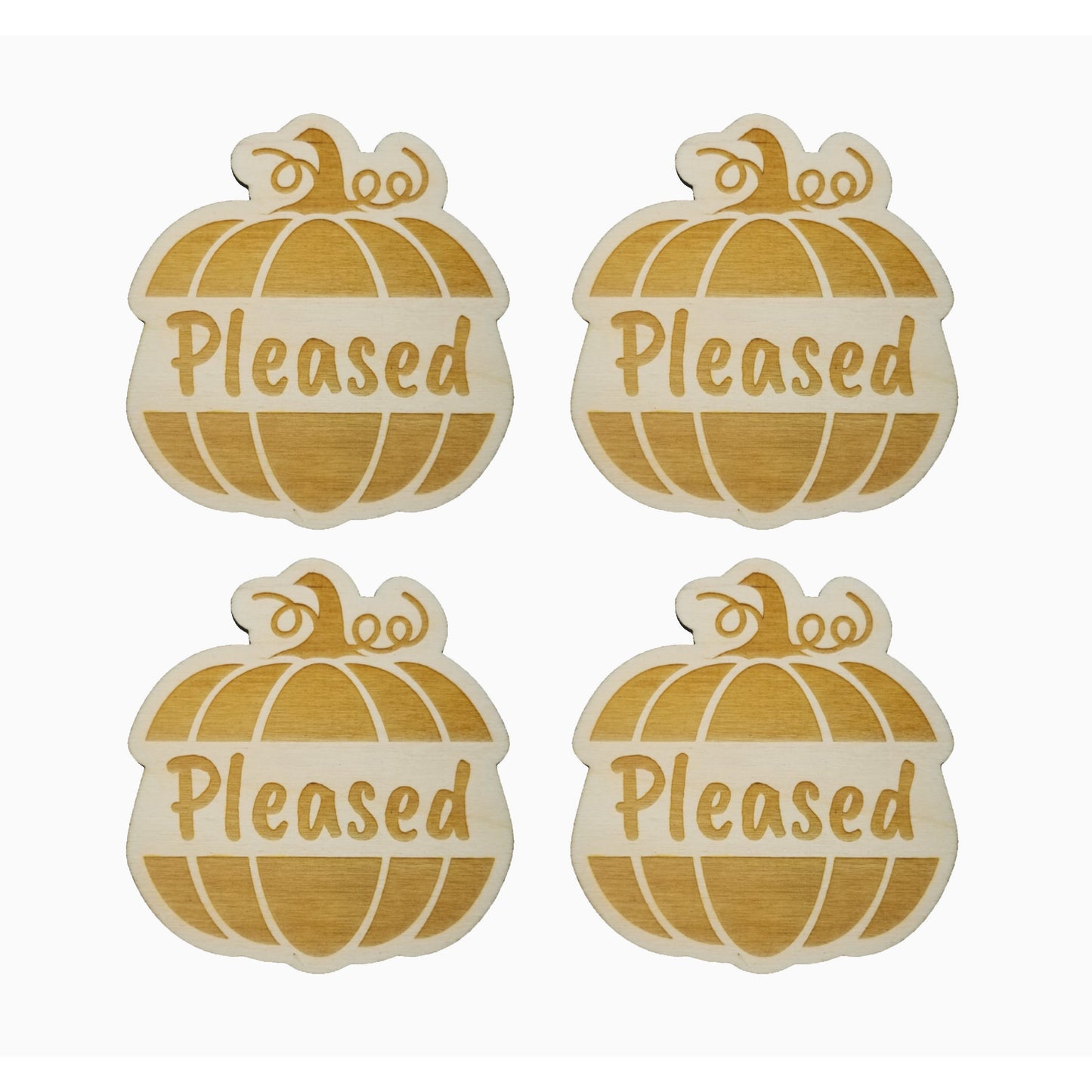 Thanksgiving Place Card Set of 4 - Thanksgiving Place Setting - Thanksgiving Table Decor - Pleased Pumpkin Place Holder