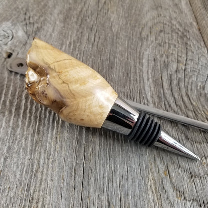 Wine Stopper Maple Live Edge - Rustic - Engagement Gift - Wedding Gift Wedding Favor Wine Gift - #306