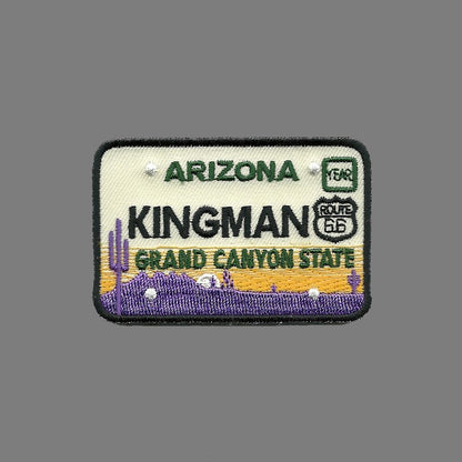 Arizona Patch - Grand Canyon State - Kingman License Plate Souvenir Iron on Badge Emblem