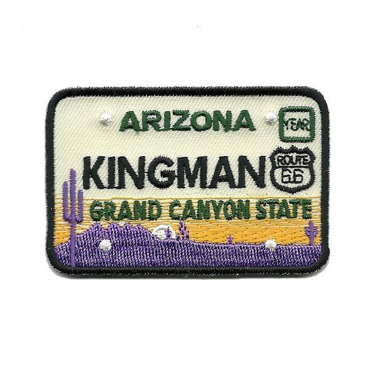 Arizona Patch - Grand Canyon State - Kingman License Plate Souvenir Iron on Badge Emblem