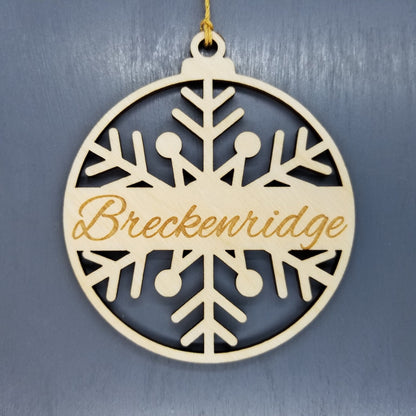 Wholesale Breckenridge Ornament Handmade Wood Colorado Souvenir