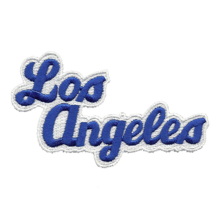 Los Angeles Patch - Script Blue and White - Iron On California Souvenir