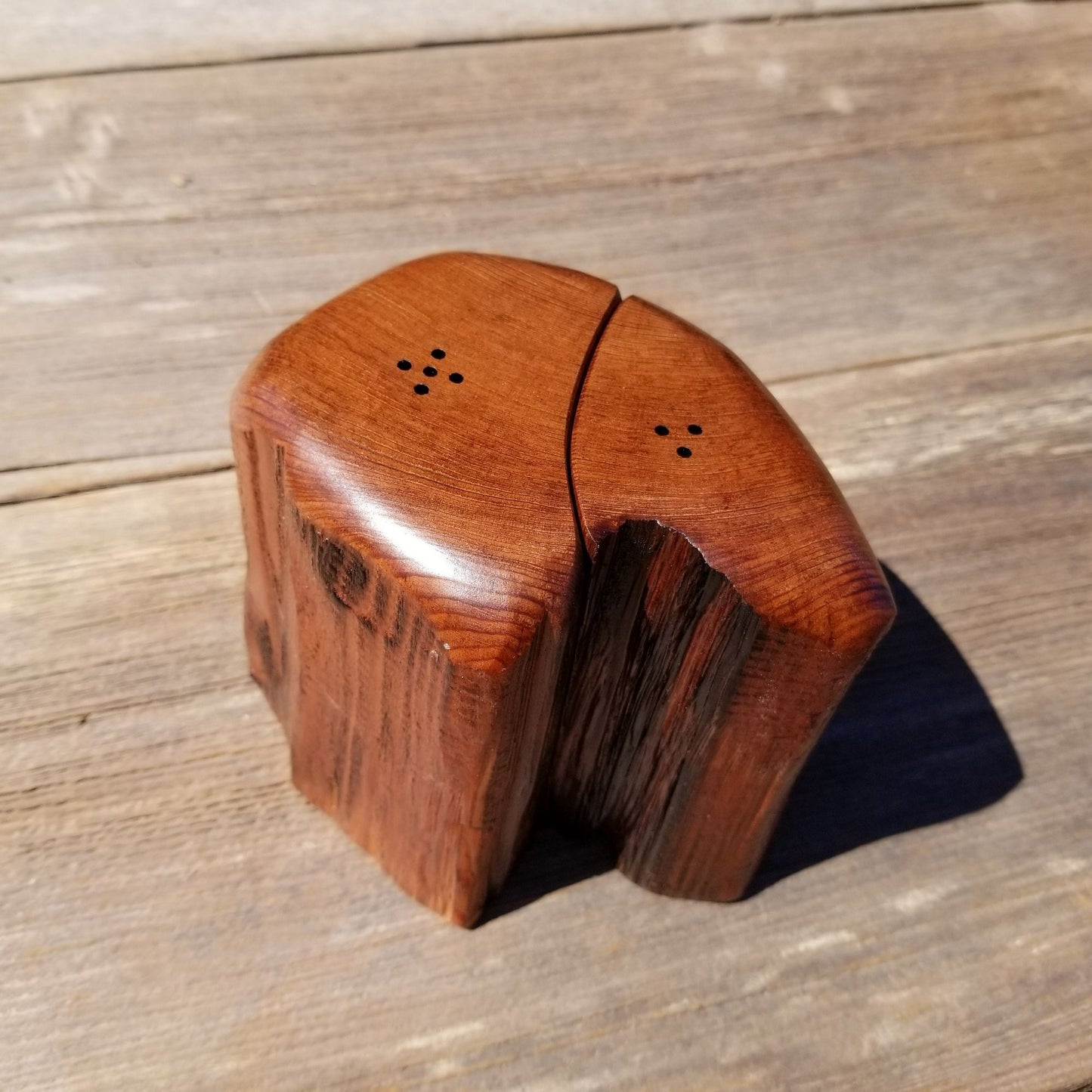 Redwood Rustic Salt and Pepper Shakers Set Handmade Anniversary Wedding #387 Housewarming Christmas California Wood