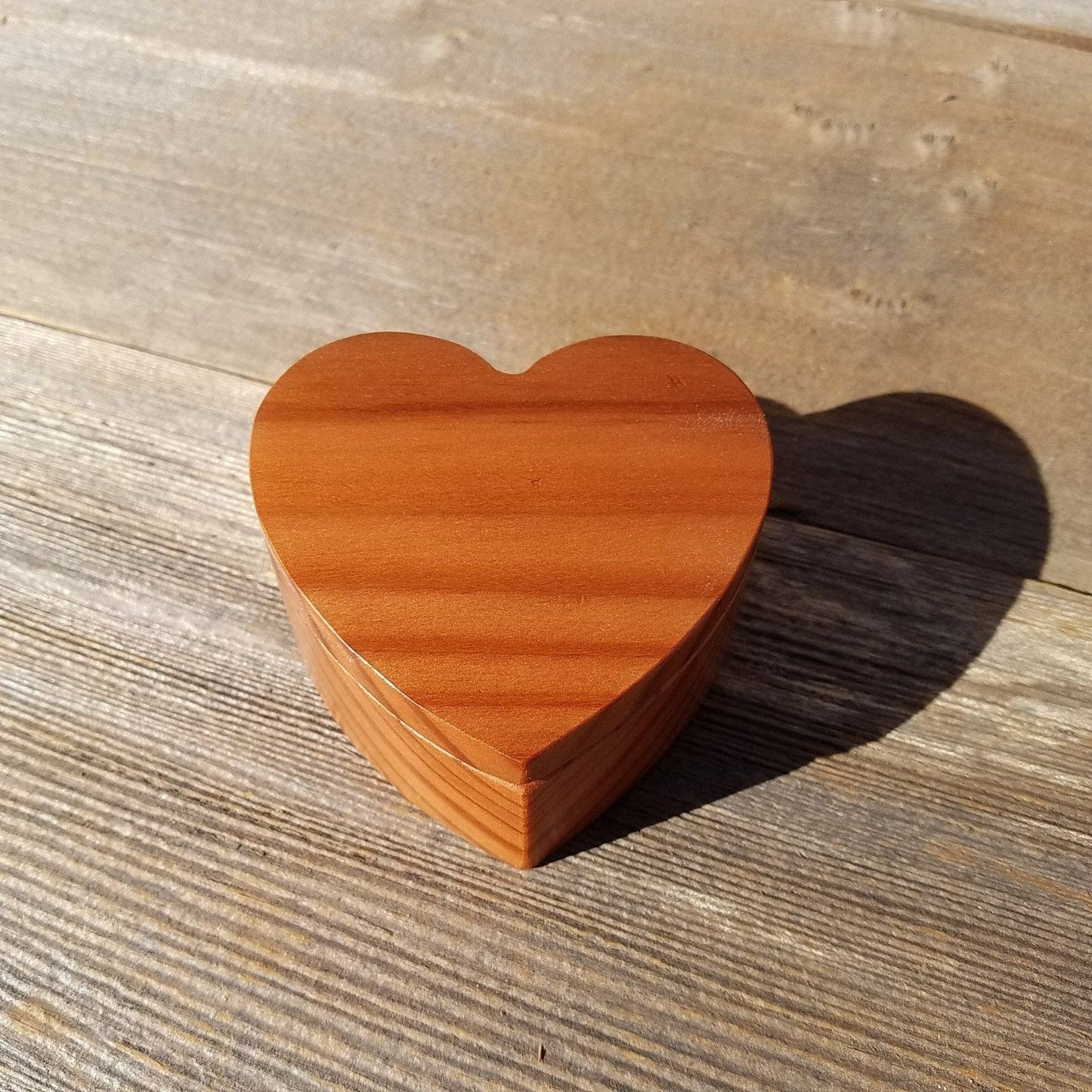 Handmade Wood Box with Redwood Heart Ring Box California Redwood #329 Engagement Ring Box Wedding Proposal