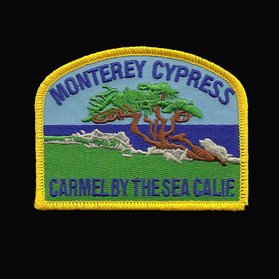 California Patch - Iron on Monterey Cypress Tree - Carmel Souvenir Badge Emblem