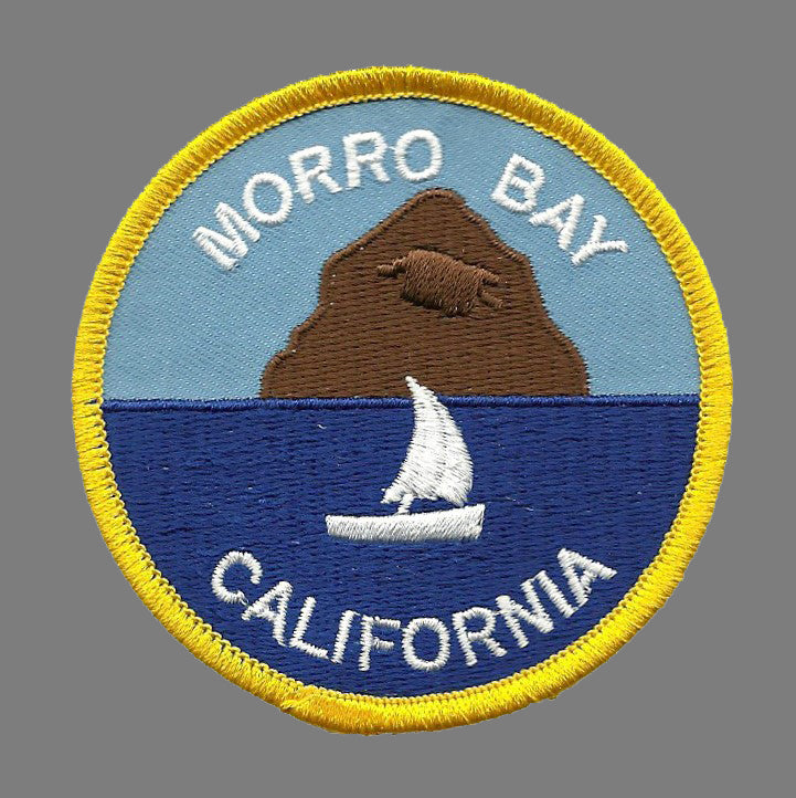 California Patch - Morro Bay Rock Iron On Patch Souvenir Badge Emblem