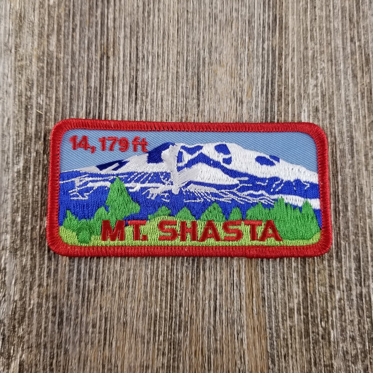 California Patch - Mt Shasta Iron On Patch - Souvenir Badge Emblem Rectangle