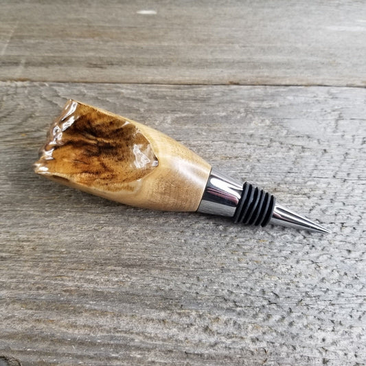 Wine Stopper Maple Live Edge - Rustic - Handmade Wood Gift - #309