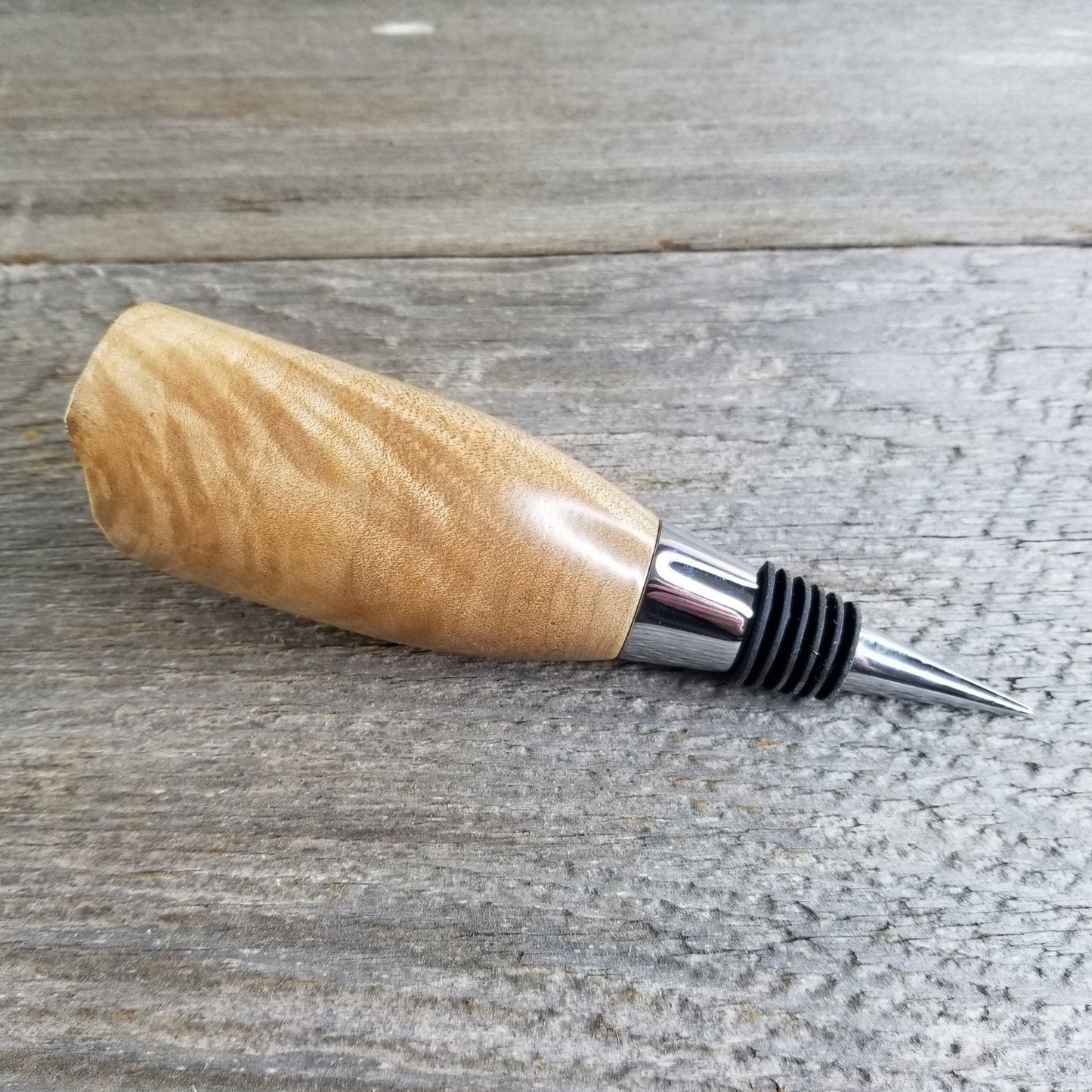 Wine Stopper Maple Live Edge - Rustic - Handmade Wood Gift - #309