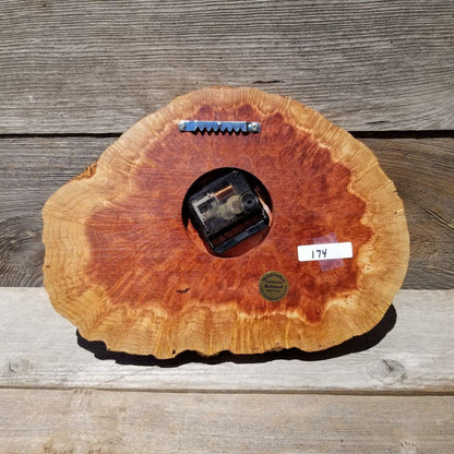 Wood Wall Clock Redwood Clock Mini Handmade Wall Hanging Rustic Wedding Gift Burl Live Edge #174 Anniversary