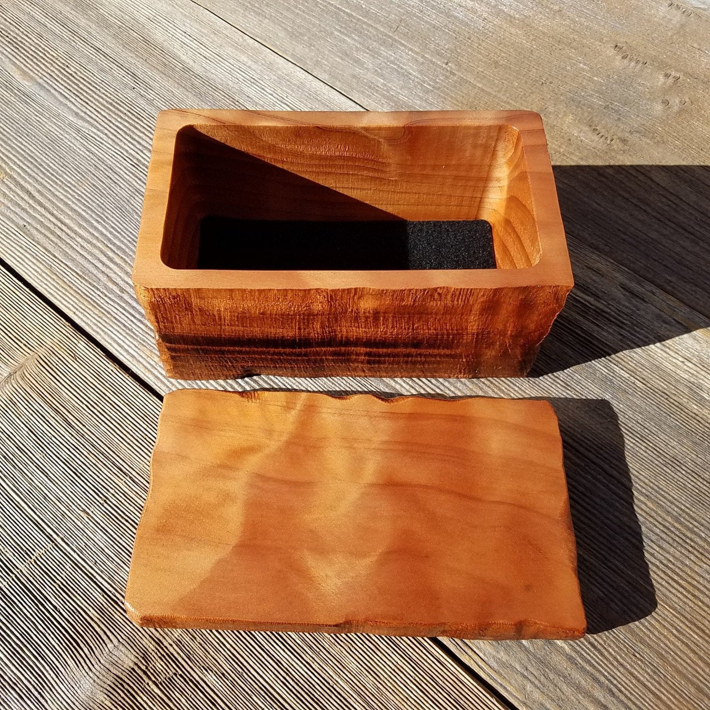 Handmade Wood Box with Redwood Rustic Handmade Jewelry Box California Redwood Jewelry Box Storage Box Limb Box #349 Coin Box