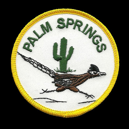 Palm Springs California Iron On Patch - Roadrunner Souvenir Badge Emblem