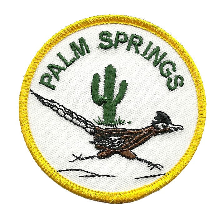 Palm Springs California Iron On Patch - Roadrunner Souvenir Badge Emblem