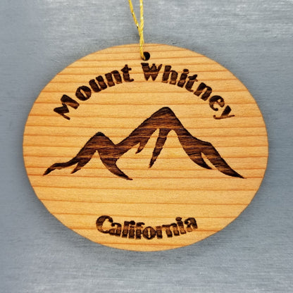 Mount Whitney Ornament Handmade Wood Ornament Mt Whitney California Souvenir CA Christmas Ornament