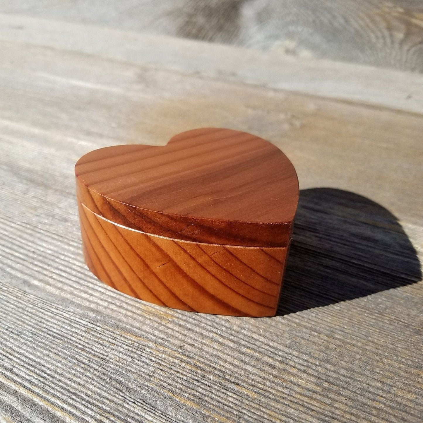 Handmade Wood Box with Redwood Heart Ring Box California Redwood #347 Engagement Ring Box Wedding Proposal