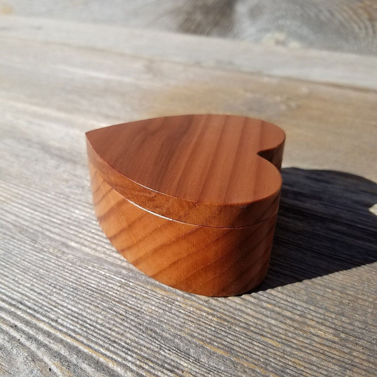 Handmade Wood Box with Redwood Heart Ring Box California Redwood #347 Engagement Ring Box Wedding Proposal