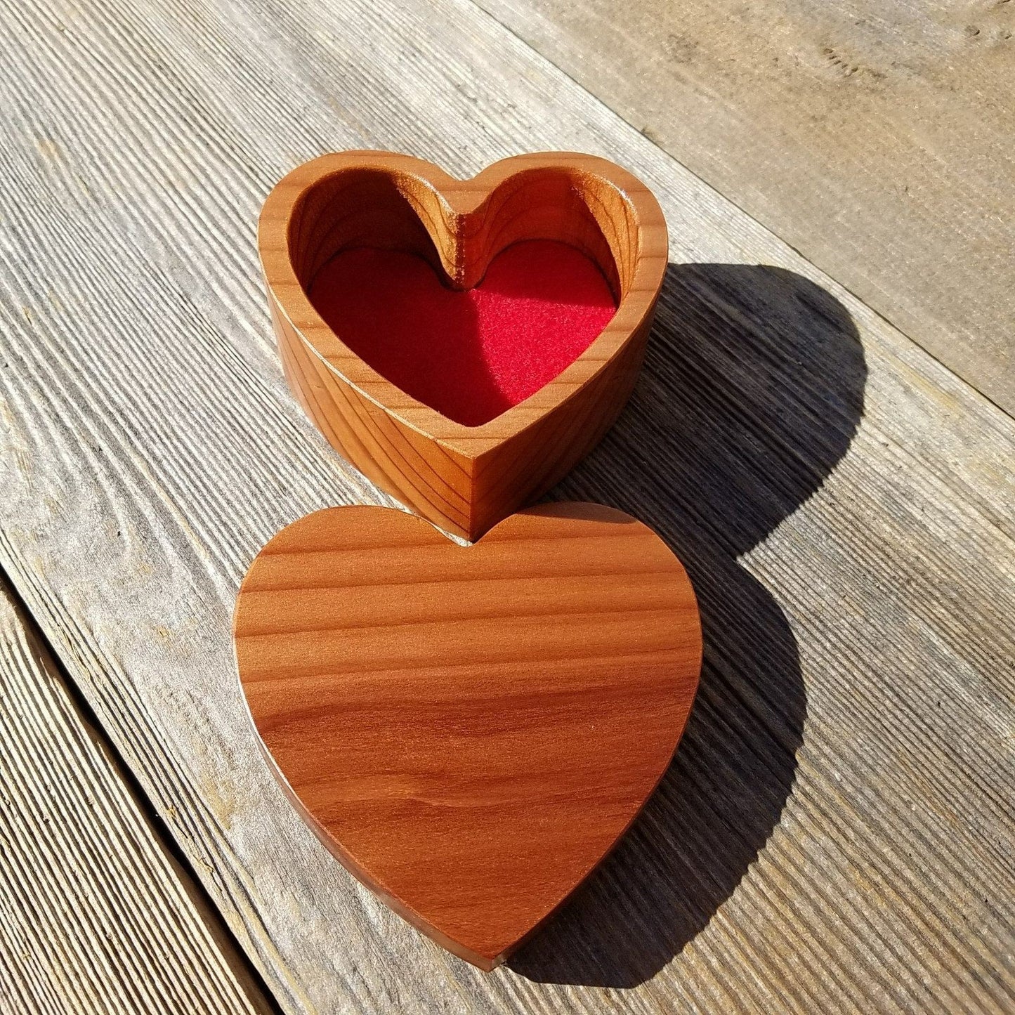 Handmade Wood Box with Redwood Heart Ring Box California Redwood #347 Engagement Ring Box Wedding Proposal