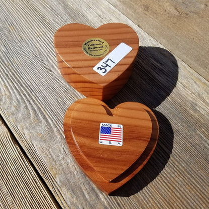 Handmade Wood Box with Redwood Heart Ring Box California Redwood #347 Engagement Ring Box Wedding Proposal