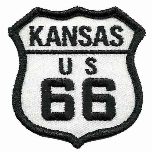 Kansas Patch - Route 66 Patch – Iron On US Road Sign – Souvenir Travel 2.5" Badge Emblem