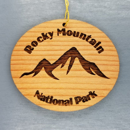 Rocky Mountains Ornament Handmade Wood Ornament Rocky Mountain National Park Colorado Souvenir