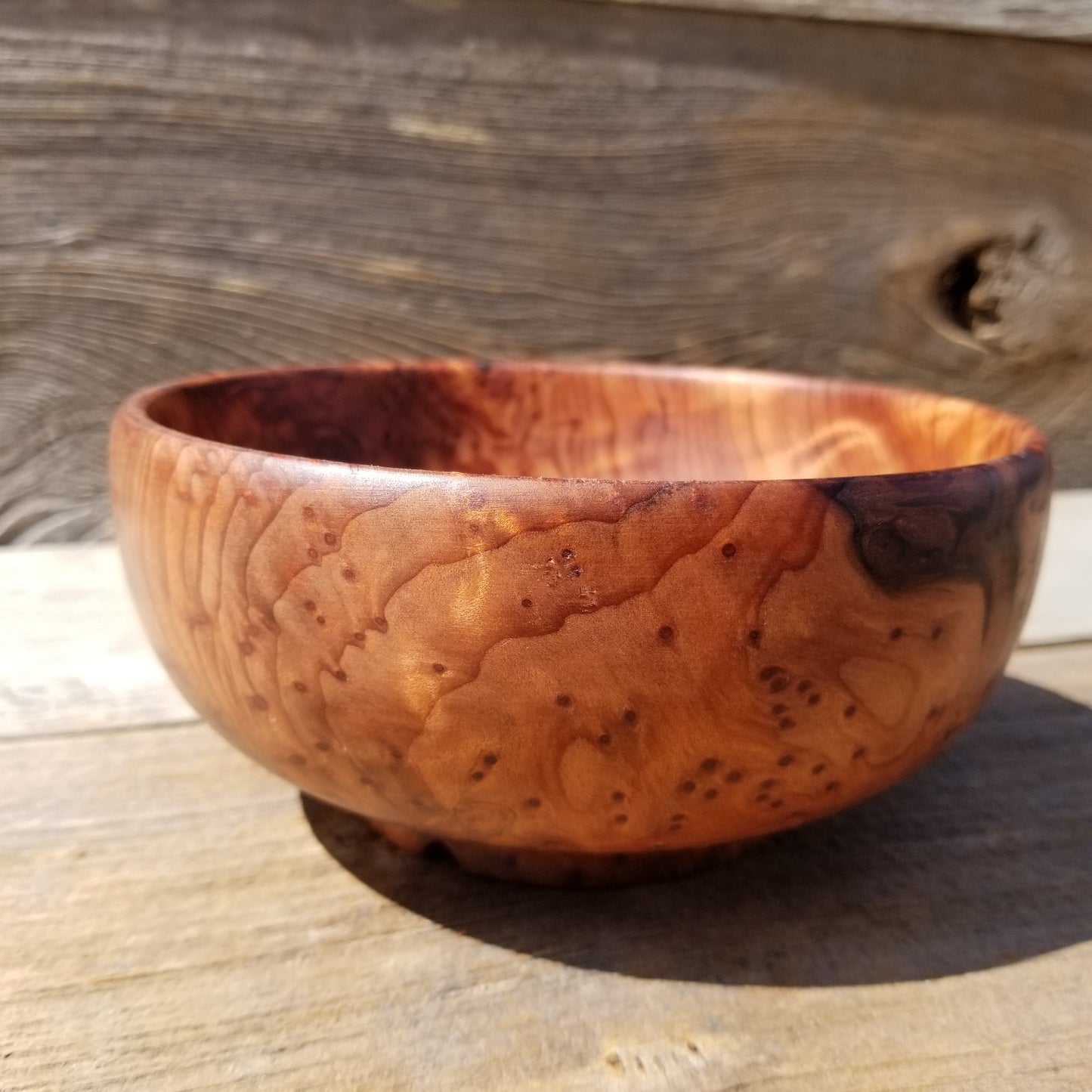 Redwood Burl Bowl Hand Turned 5 Inch Handmade Salad USA Made California #244