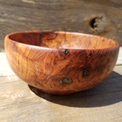 Redwood Burl Bowl Hand Turned 5 Inch Handmade Salad USA Made California #244