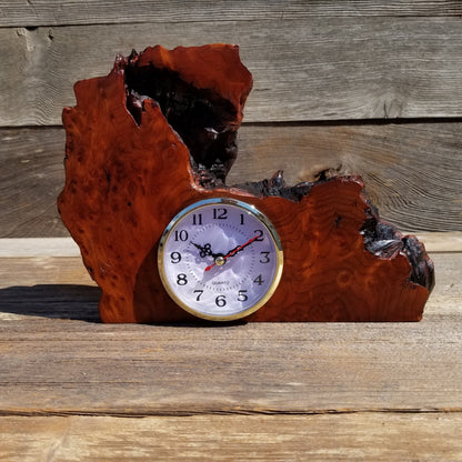 Redwood Wood Clock Redwood Burl Clock Desk #132