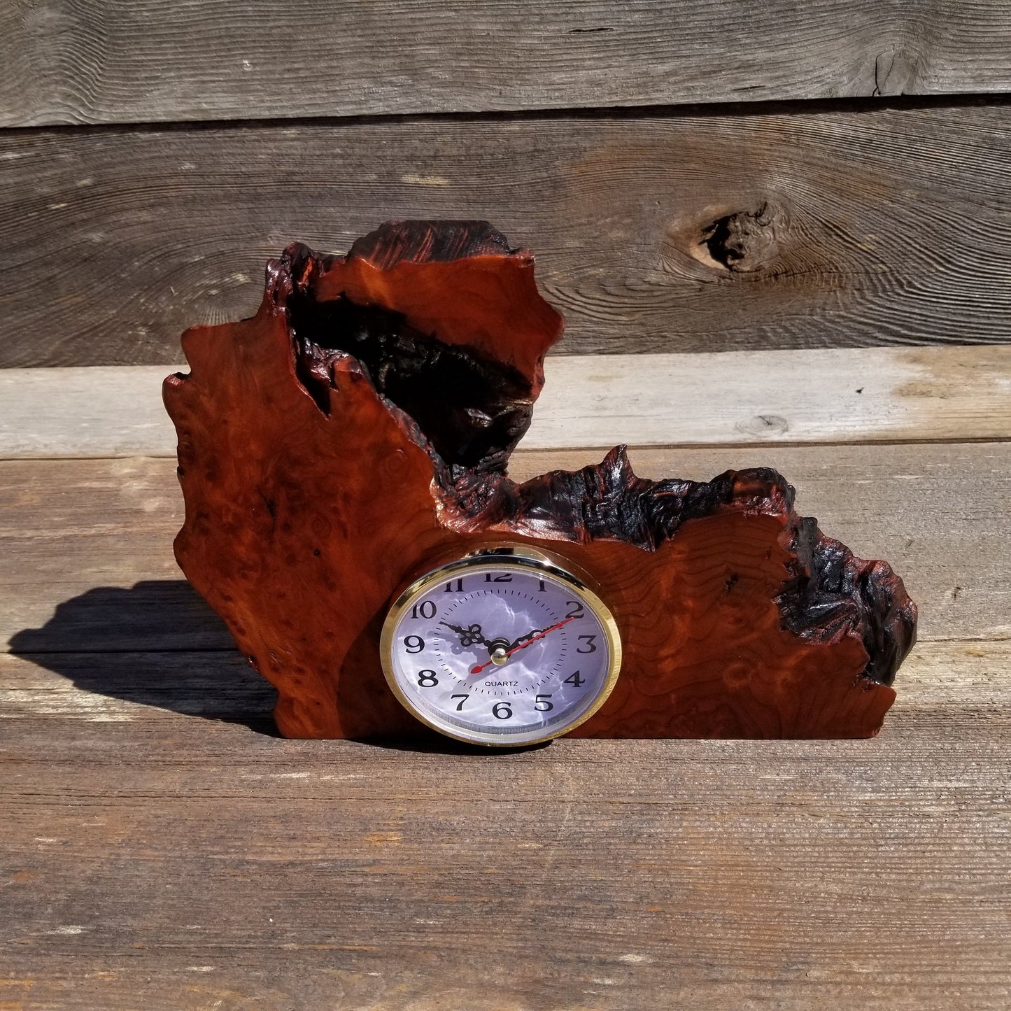 Redwood Wood Clock Redwood Burl Clock Desk #132