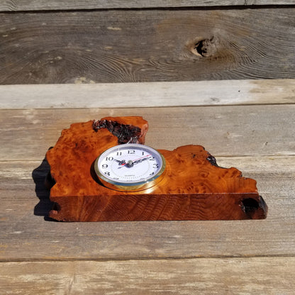 Redwood Wood Clock Redwood Burl Clock Desk #132