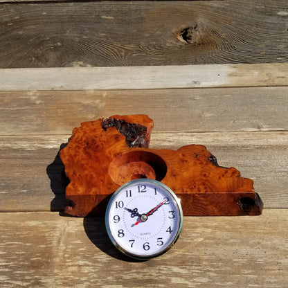 Redwood Wood Clock Redwood Burl Clock Desk #132