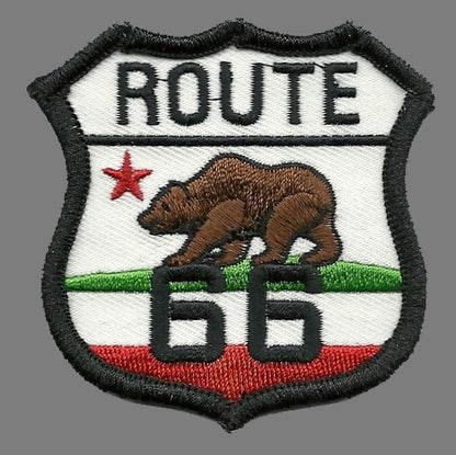 California Patch - Iron On Route 66 - California Flag Bear Souvenir Badge Emblem