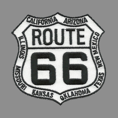 Route 66 With all Route State Names Iron On Patch Souvenir Emblem Badge Applique Accessory