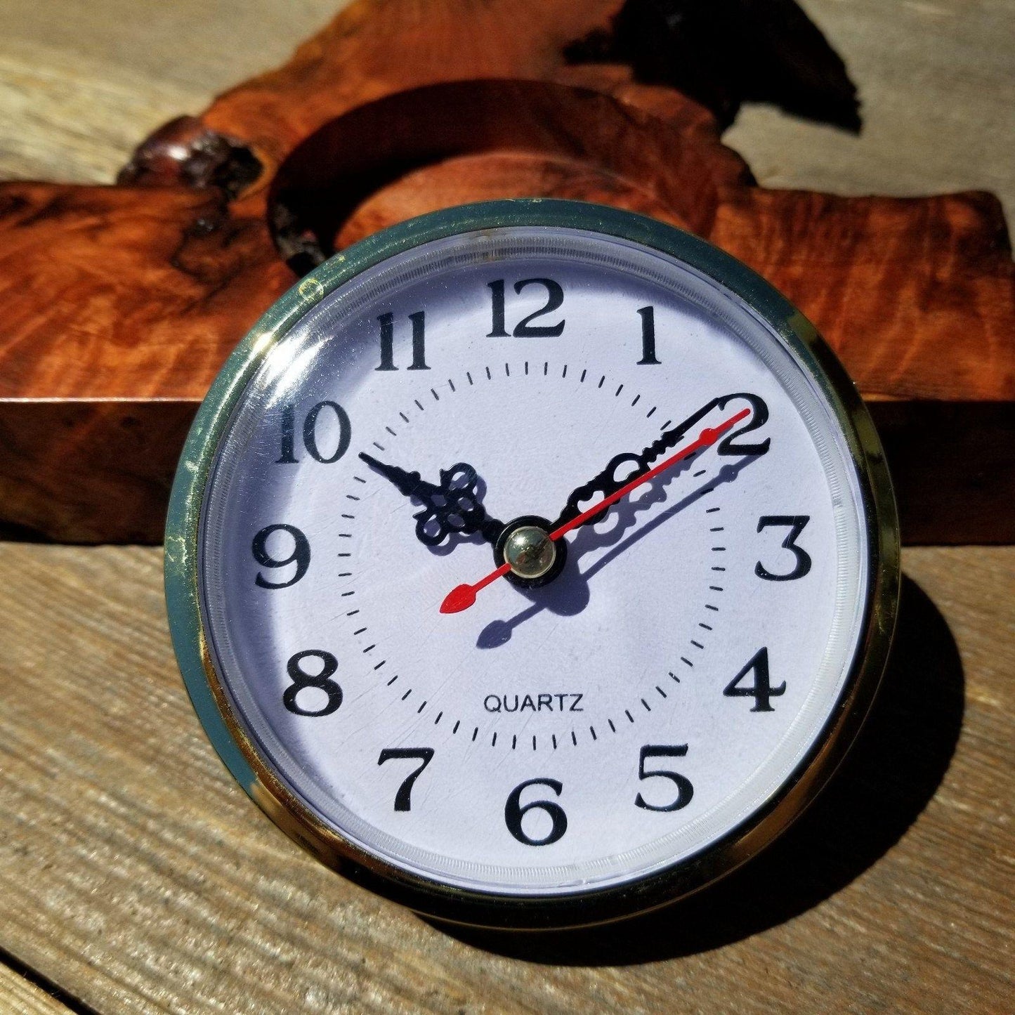 Wood Desk Clock Handmade California Redwood Burl Table Shelf Birthday Gift Wedding Gift Engagement Gift Housewarming Gift #181