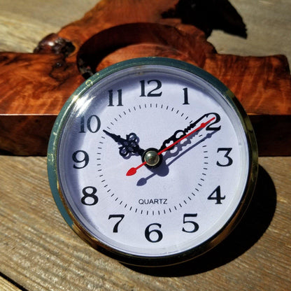 Wood Desk Clock Handmade California Redwood Burl Table Shelf Birthday Gift Wedding Gift Engagement Gift Housewarming Gift #181