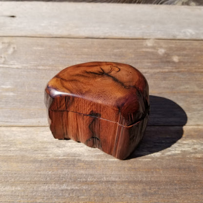 Wood Ring Box Redwood Rustic Handmade California Storage Live Edge Mini #521 Birthday Gift Christmas Gift Mother's Day Gift