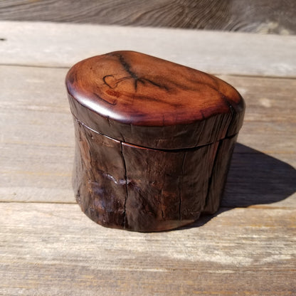 Wood Ring Box Redwood Rustic Handmade California Storage Live Edge Mini #521 Birthday Gift Christmas Gift Mother's Day Gift