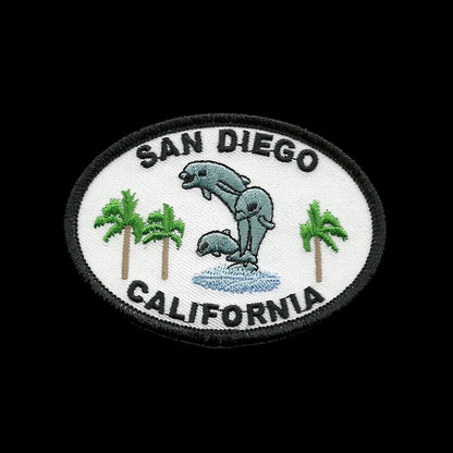 California Patch - San Diego Iron On Souvenir - Dolphins - Palm Trees Badge Emblem