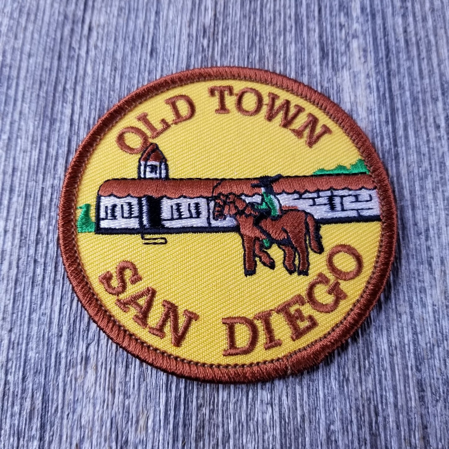 California Patch - San Diego Iron On Souvenir - Old Town - Mission Pueblo Badge Emblem