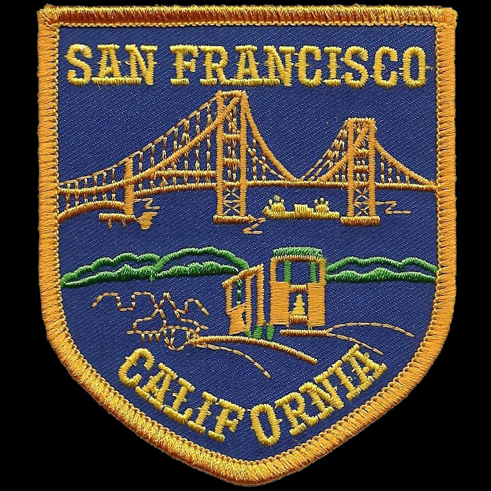 San Francisco Patch - Golden Gate Bridge - Cable Car Trolley Souvenir Badge Emblem