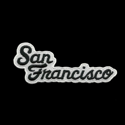 San Francisco Patch - Script Cursive Font - Black and White Iron on California Souvenir