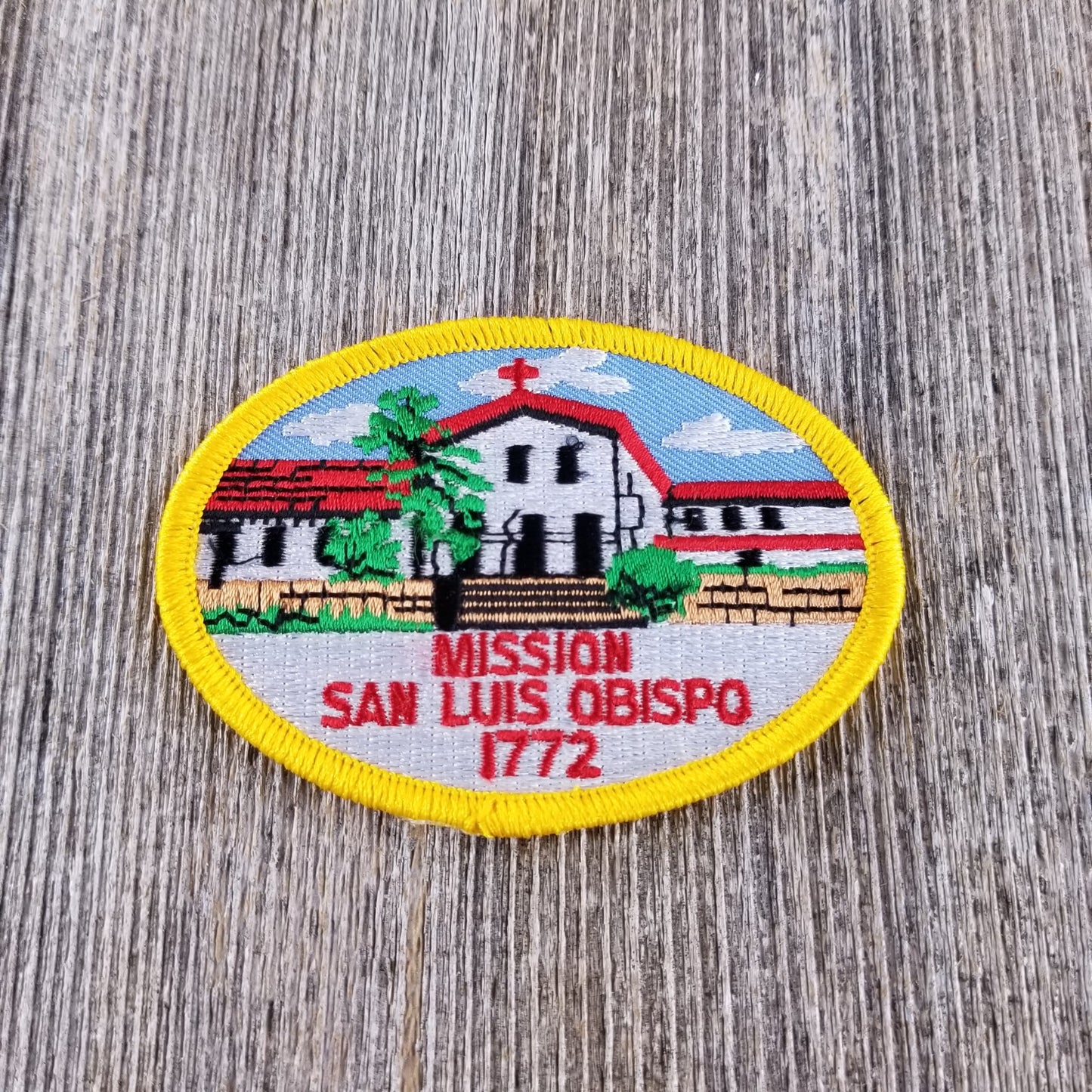 California Patch - Iron On San Luis Obispo Mission Souvenir Badge Emblem