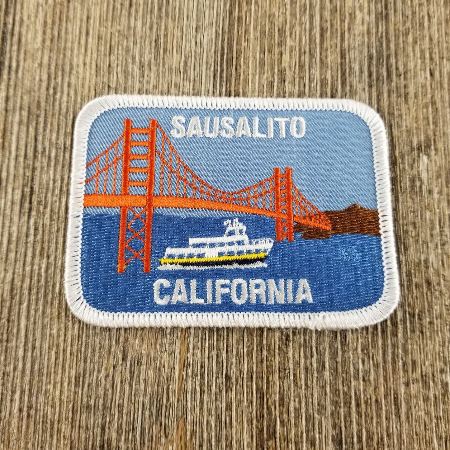 Sausalito California Iron On Patch - Golden Gate Bridge - Ferry Souvenir Badge Emblem