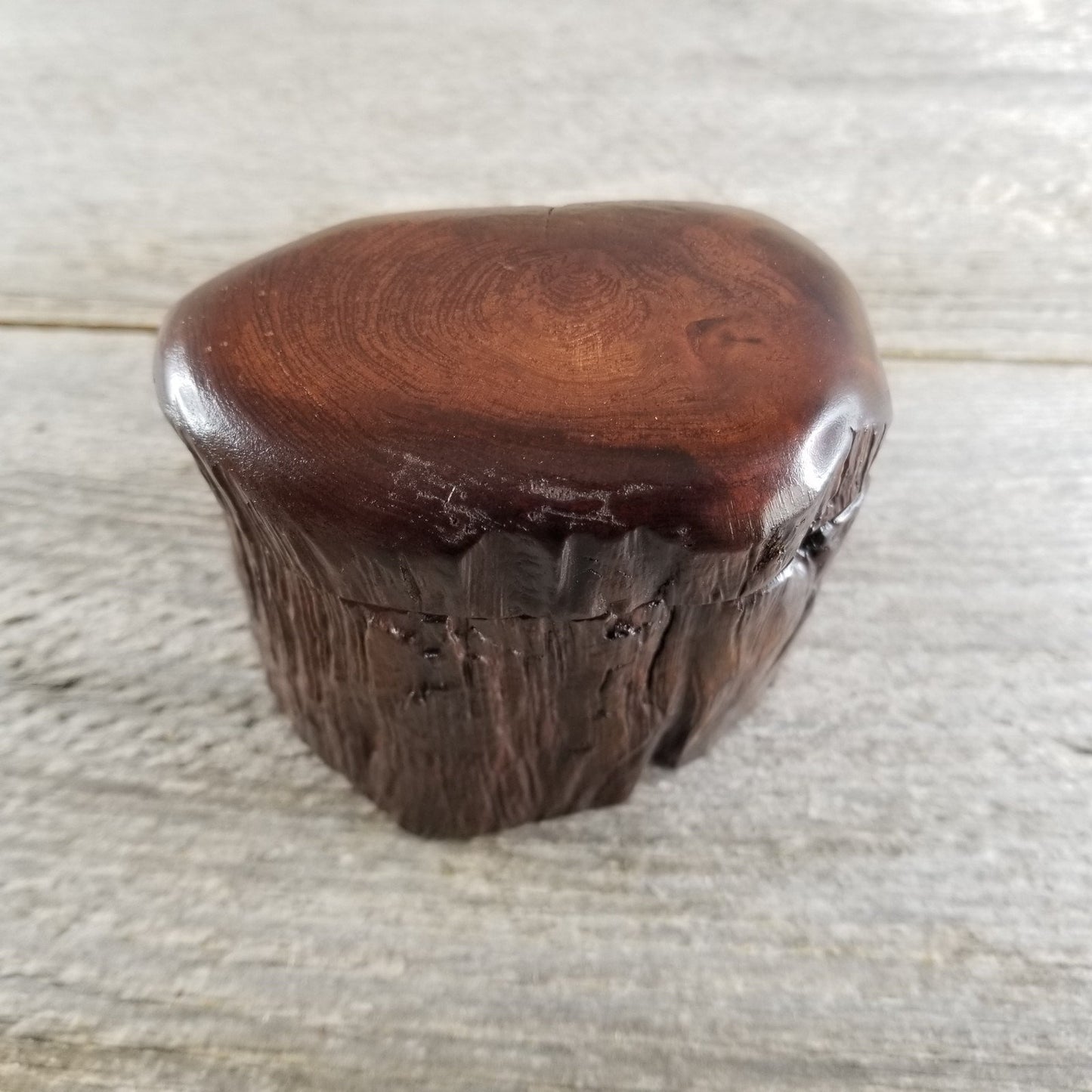 Wood Ring Box California Redwood Rustic Live Edge Mini #292