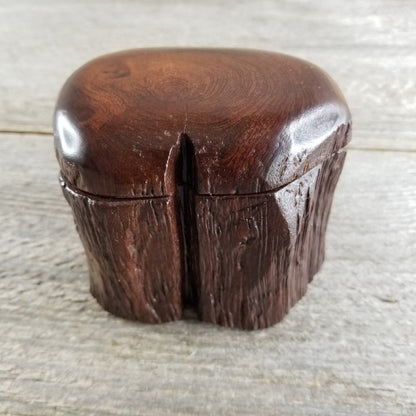 Wood Ring Box California Redwood Rustic Live Edge Mini #292