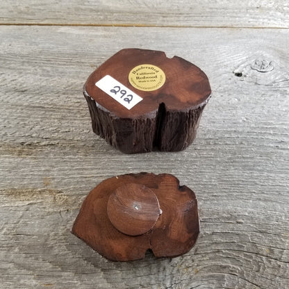 Wood Ring Box California Redwood Rustic Live Edge Mini #292