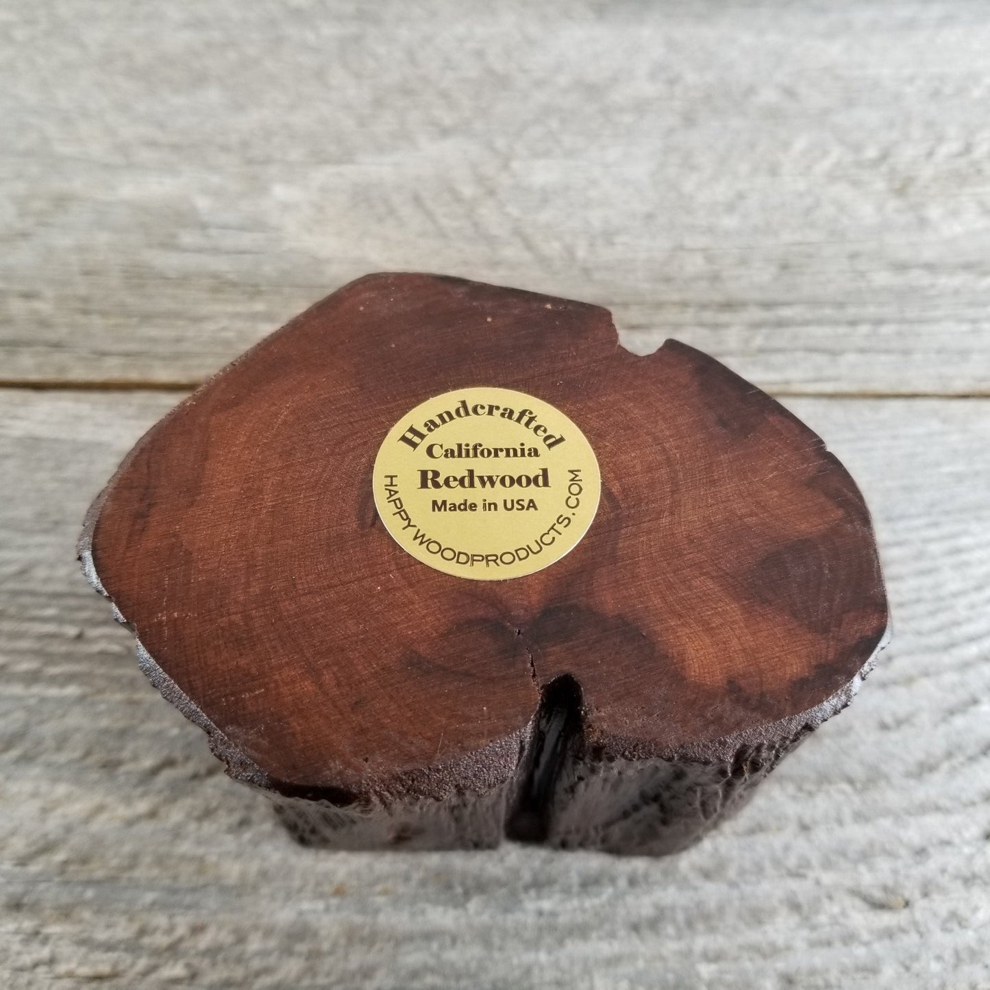 Wood Ring Box California Redwood Rustic Live Edge Mini #292